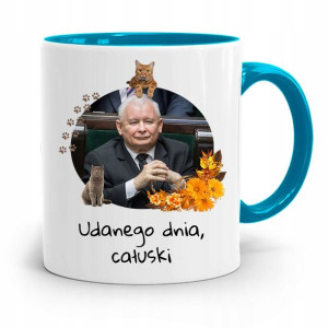 Kubek Błękitny Śmieszny Pis Jarosław Kaczyński
