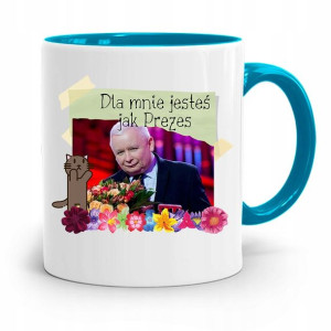 Kubek Błękitny Śmieszny Pis Jarosław Kaczyński