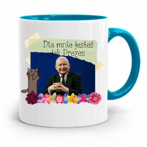 Kubek Błękitny Śmieszny Pis Jarosław Kaczyński