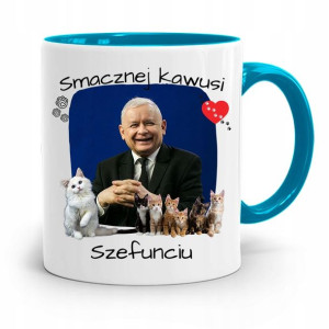 Kubek Błękitny Śmieszny Pis Jarosław Kaczyński