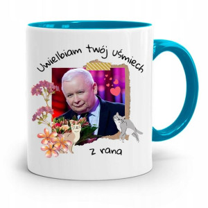 Kubek Błękitny Śmieszny Pis Jarosław Kaczyński