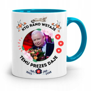 Kubek Błękitny Śmieszny Pis Jarosław Kaczyński