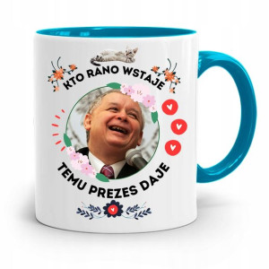 Kubek Błękitny Śmieszny Pis Jarosław Kaczyński