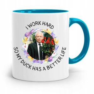 Kubek Błękitny Śmieszny Pis Jarosław Kaczyński