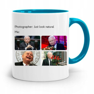 Kubek Błękitny Śmieszny Pis Jarosław Kaczyński