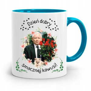 Kubek Błękitny Śmieszny Pis Jarosław Kaczyński