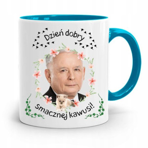 Kubek Błękitny Śmieszny Pis Jarosław Kaczyński