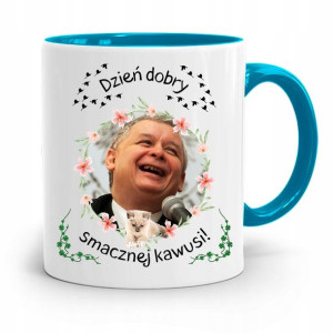 Kubek Błękitny Śmieszny Pis Jarosław Kaczyński