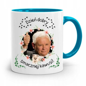 Kubek Błękitny Śmieszny Pis Jarosław Kaczyński