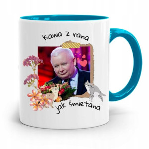 Kubek Błękitny Śmieszny Pis Jarosław Kaczyński
