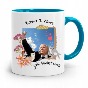 Kubek Błękitny Śmieszny Pis Jarosław Kaczyński