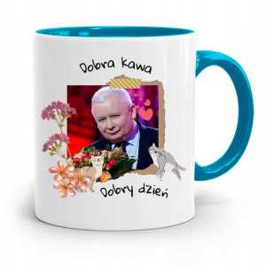 Kubek Błękitny Śmieszny Pis Jarosław Kaczyński