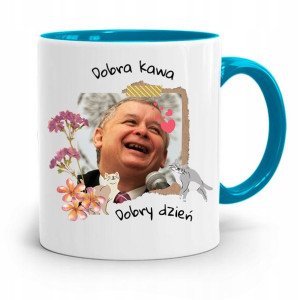 Kubek Błękitny Śmieszny Pis Jarosław Kaczyński