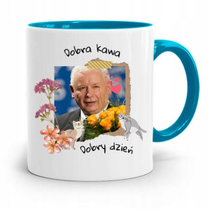 Kubek Błękitny Śmieszny Pis Jarosław Kaczyński