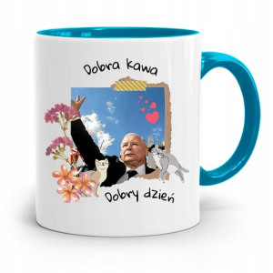 Kubek Błękitny Śmieszny Pis Jarosław Kaczyński