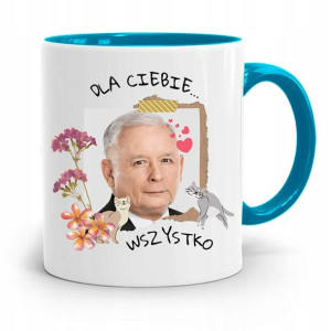 Kubek Błękitny Śmieszny Pis Jarosław Kaczyński