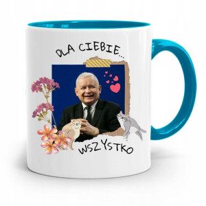 Kubek Błękitny Śmieszny Pis Jarosław Kaczyński