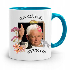 Kubek Błękitny Śmieszny Pis Jarosław Kaczyński