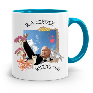Kubek Błękitny Śmieszny Pis Jarosław Kaczyński