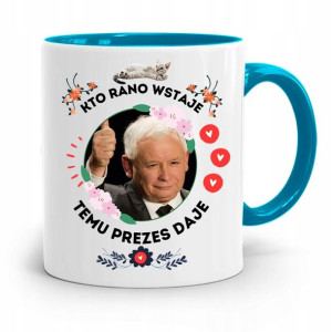 Kubek Błękitny Śmieszny Pis Jarosław Kaczyński