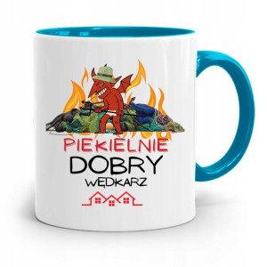 Kubek Błękitny Wędkarza Rybak Piekielnie Dobry