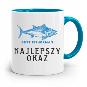 Kubek Błękitny Wędkarza Rybaka Najlepszy Okaz