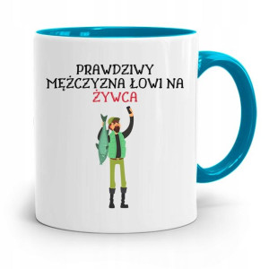 Kubek Błękitny Wędkarza Rybaka Prawdziwy Mężczyzna
