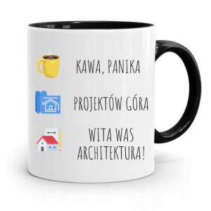 Kubek Czarny Architekta Kawa Panika Projektów Góra
