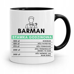 Kubek Czarny Barmana Barman Stawka Godzinowa