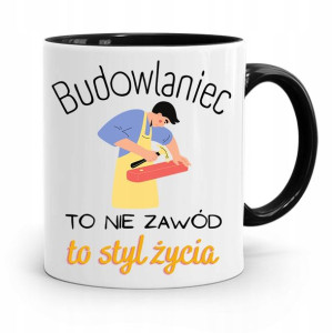 Kubek Czarny Budowlańca Majstra Fachowca Prezent