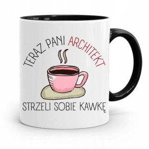 Kubek Czarny Dla Architekta Strzeli Sobie Kawkę