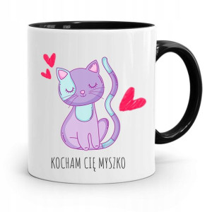 Kubek Czarny Dla Chłopaka Kocham Cię Myszko