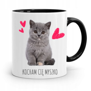 Kubek Czarny Dla Chłopaka Kocham Cię Myszko