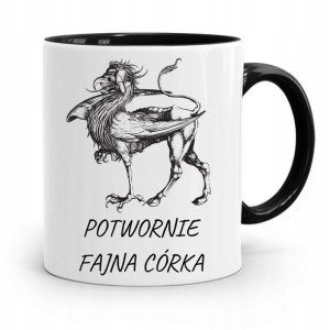 Kubek Czarny Dla Córki Potwornie Fajna Córka