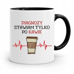 Kubek Czarny Dla Doktora Lekarza Diagnozy Po Kawie