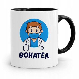 Kubek Czarny Dla Doktora Lekarza Medyka Bohater