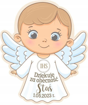 Podziękowanie Komunia Aniołek Dla Gości Magnes