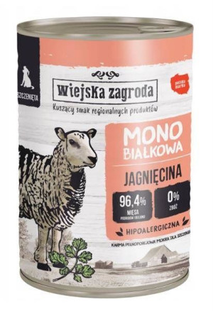 Wiejska Zagroda, Jagnięcina dla szczeniąt 400g - mokra karma dla szczeniąt