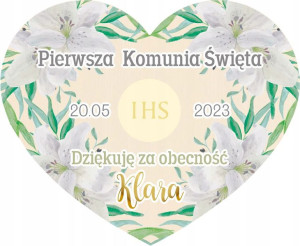 Podziękowanie Komunia Na Komunię Dla Gości Magnes