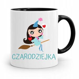 Kubek Czarny Dla Dzieci Córki Czarodziejka+imię