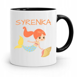 Kubek Czarny Dla Dzieci Mała Syrenka +imię