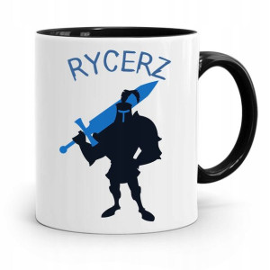 Kubek Czarny Dla Dzieci Syna Mały Rycerz +imię
