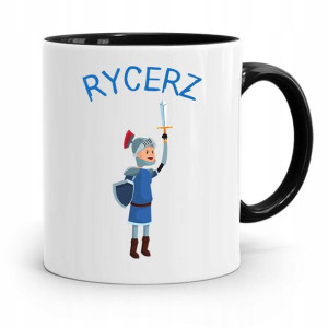 Kubek Czarny Dla Dzieci Syna Mały Rycerz +imię