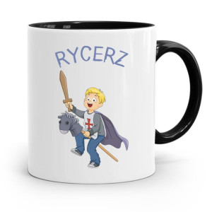 Kubek Czarny Dla Dzieci Syna Mały Rycerz +imię