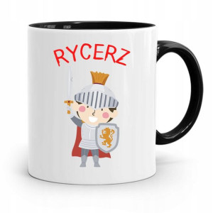 Kubek Czarny Dla Dzieci Syna Mały Rycerz +imię