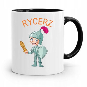 Kubek Czarny Dla Dzieci Syna Mały Rycerz +imię