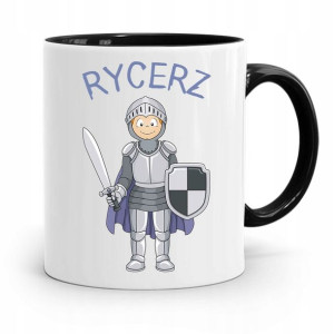 Kubek Czarny Dla Dzieci Syna Mały Rycerz +imię