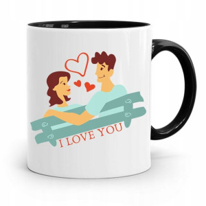 Kubek Czarny Dla Dziewczyny I Love You Prezent