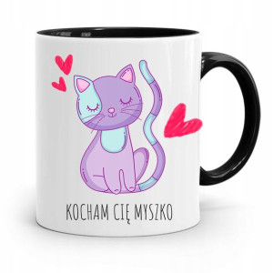 Kubek Czarny Dla Dziewczyny Kocham Cię Myszko