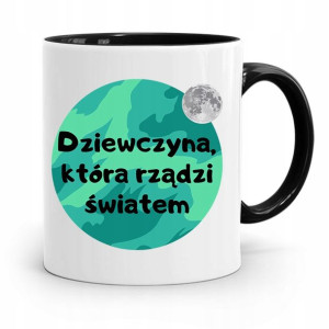 Kubek Czarny Dla Dziewczyny Który Rządzi Światem